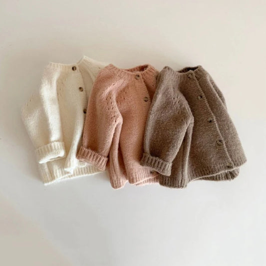 Spring Autumn Baby Girls Cardigans Coat Baby Sweater Toddler Knit Cardigans Newborn Knitwear Long-sleeve Baby Girl Clothes