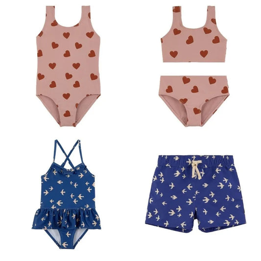 Baby Girls Swimwear Two Pieces Sunscreen Swimsuit  Girl Swimwears  Bikinis Boy Swimming   Boys Shorts Children's Swimsuits Mayo