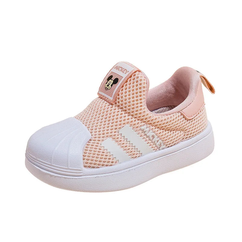 Zapatos casuales de Disney para bebé, niño y niña, zapatillas de deporte para niños, Mickey Mouse, zapatos deportivos negros para niños, zapatos para caminar para niños pequeños, talla 32