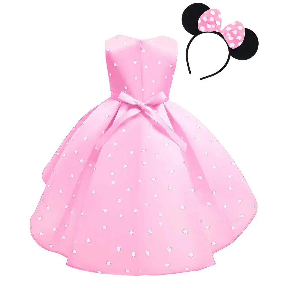 Girl Dresses Baby Girl Clothes Tutu Princess  Dress+Minnie Mouse Ear Headband Cosplay Halloween Birthday Party Fancy Costume