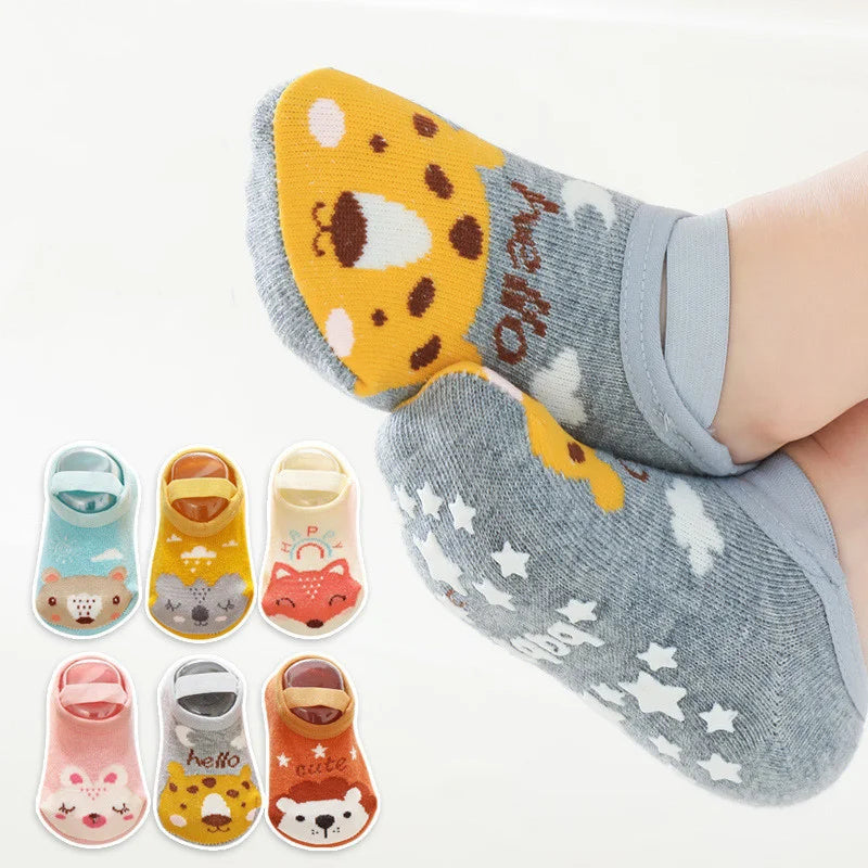 Lawadka 0-3Years Newborn Baby Girls Boys Socks Non Slip Cotton Cartoon Kids Socks For Boys Girls Toddler Floor Sock One Pairs