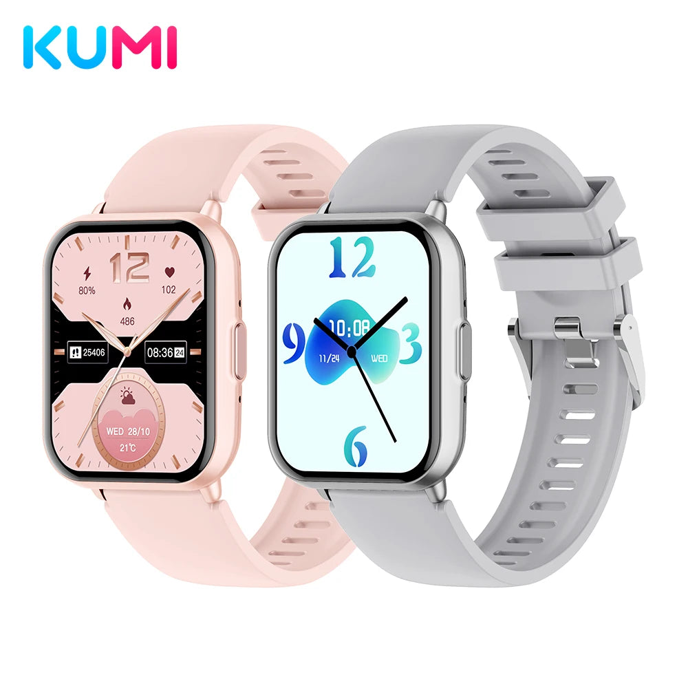 KUMI M2 Smart Watch 1.83" HD Screen ChatGPT 100+ AI Watch Faces 2ATM Bluetooth Calling 100+ Sports Modes Health Monitoring