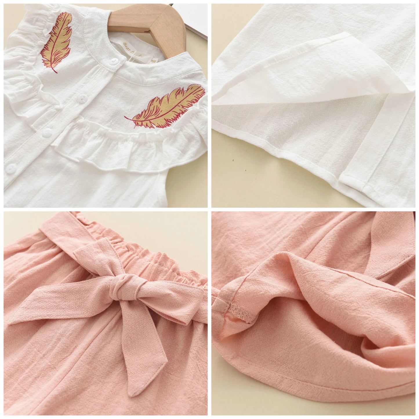 Bear Leader Girls' Clothing Set 2025 Summer New Casual Children's Embroidered Sleeveless Shirt+Shorts Set Girls' Baby Clothing