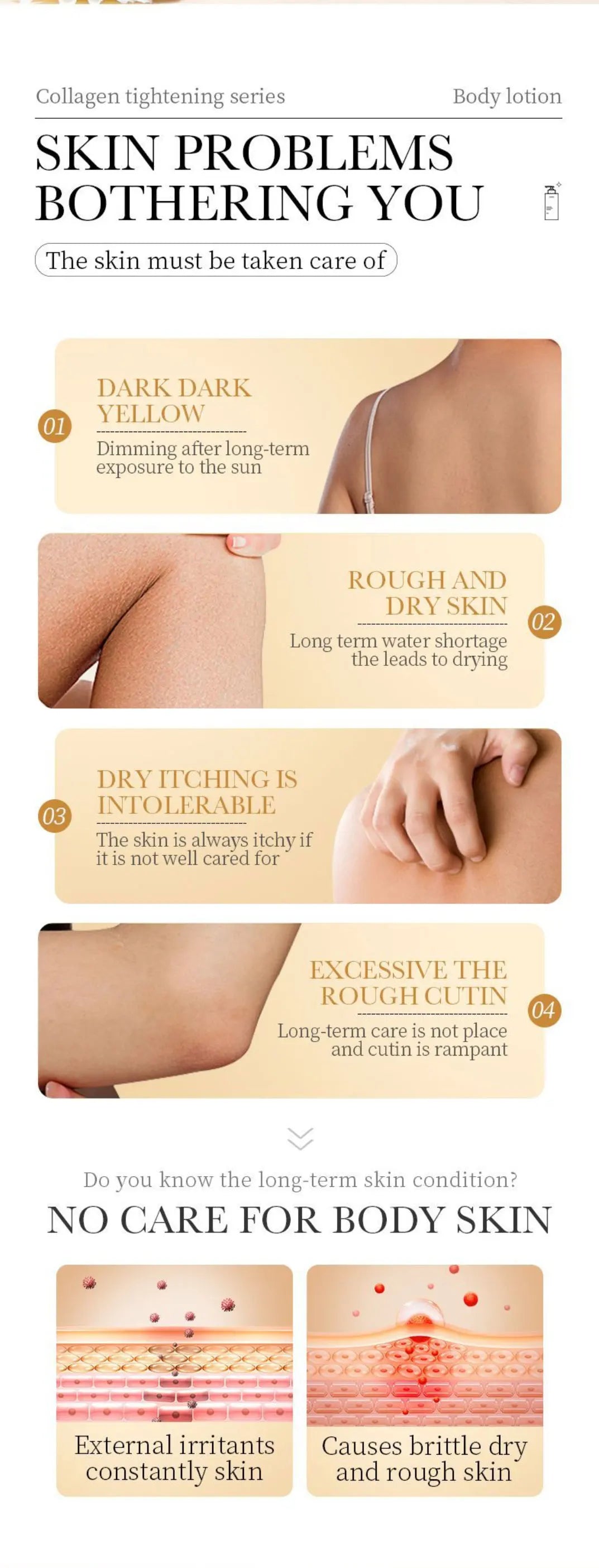 300g Collagen Anti-Aging Body Lotion: Moisturizes, Smooths, And Repairs Skin; Gentle And Easily Absorbed.