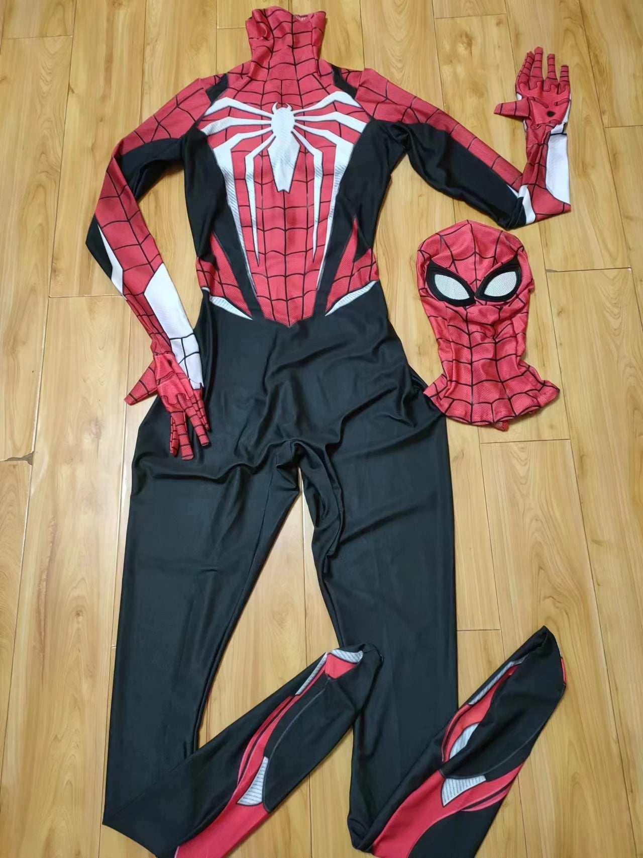 Black PS5 Advanced Spiderman Costume Cosplay 3D Printed Spandex Superhero Spidey Boys Halloween Costume Spider Bodysuits Adult