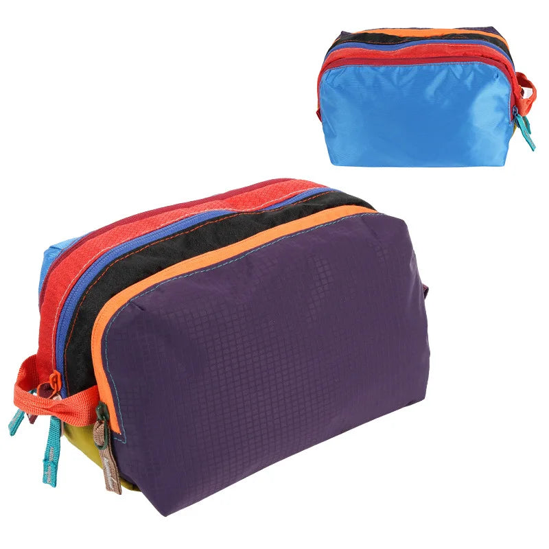 Multi-Compartment Toiletry Bag Suitable Dopamine Color Travel Organizer Layered Storage Compartments Makeup Brush Storage Bag