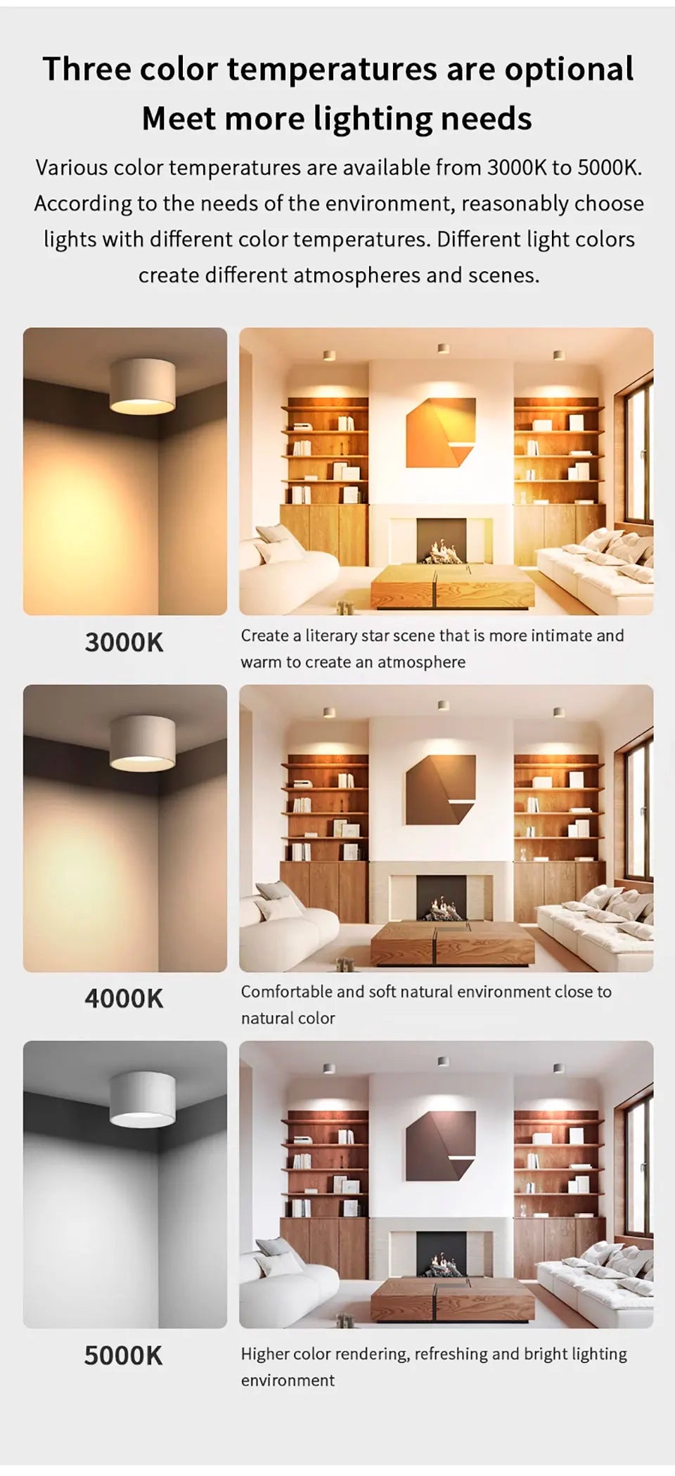 High Quality Small Ceiling Lamp Surface Mounted LED Downlight For Living Room Bedroom Kitchen Corridor Down Lights 220V 12W 15W