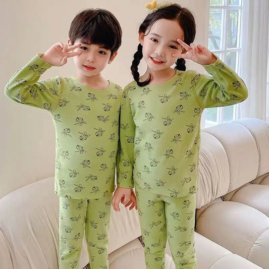 Autumn Winter Thermal Underwear Suit No Trace Warm Sleepwear Clothing Sets Boys Girls Pajama Sets Kids toddler girl clothes