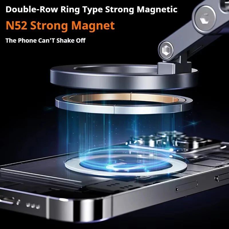 Magnetic Car Phone Holder 360° Rotating Folding Electric Vacuum Suction for Car Navigation Gym Kitchen Streaming Bracket
