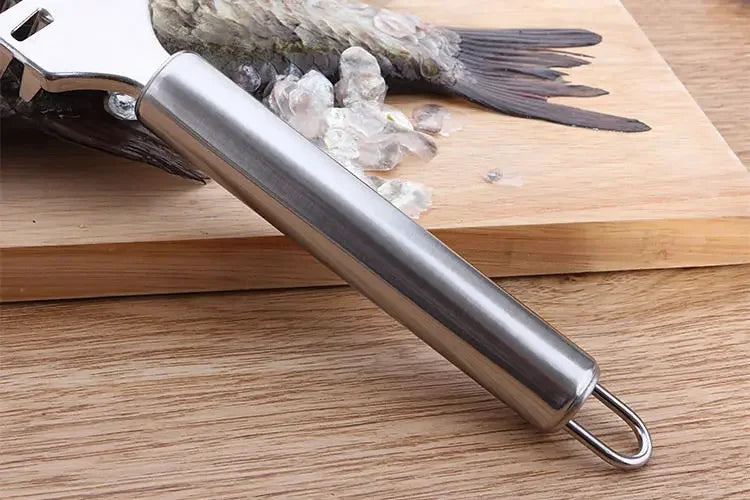 Stainless Steel Fish Scaler Remover Tool, Anti Splash Fish Scale Scraper with Non Slip Handle, Easy Cleaning Kitchen Gadget.