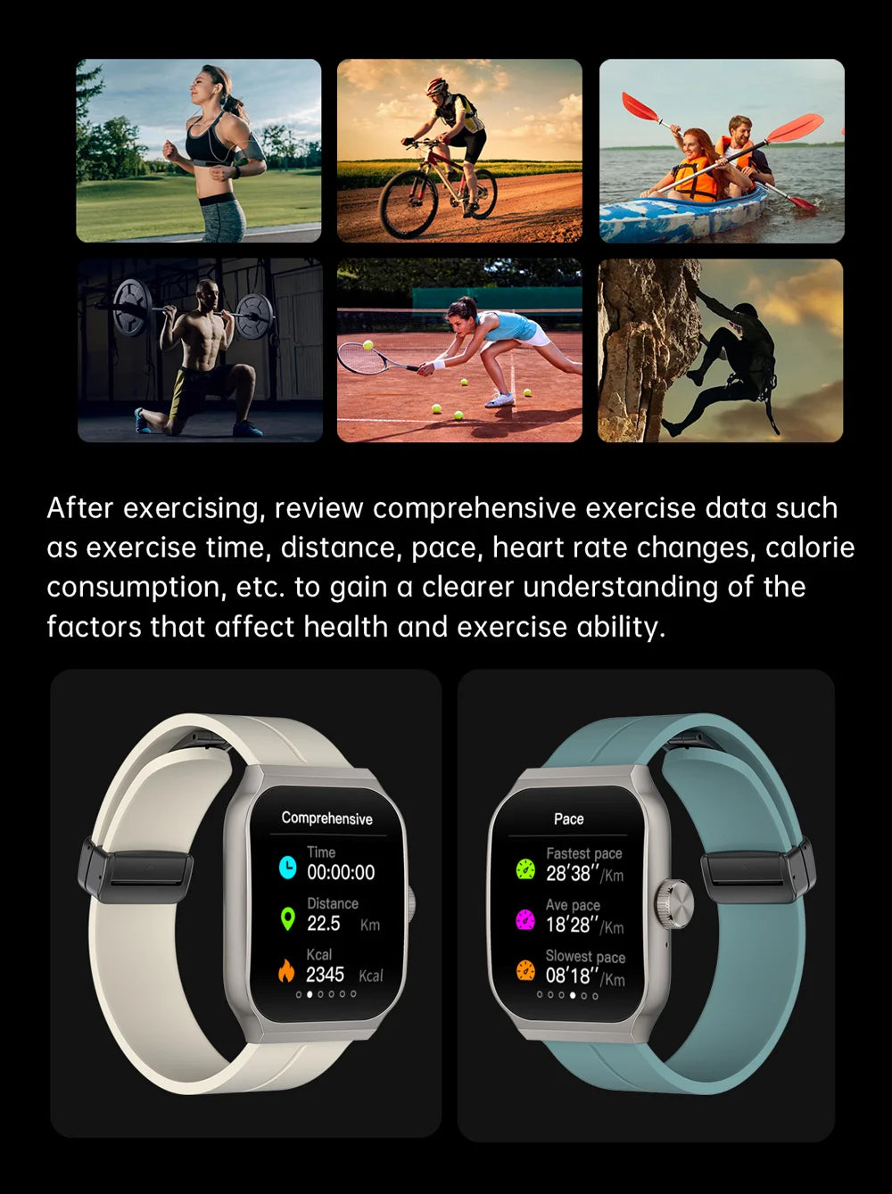 New AMOLED Smart Watch 1.96inch 3D Flexible Curved Screen Bluetooth Call Heart Rate NFC Waterproof Smartwatch For Android IOS