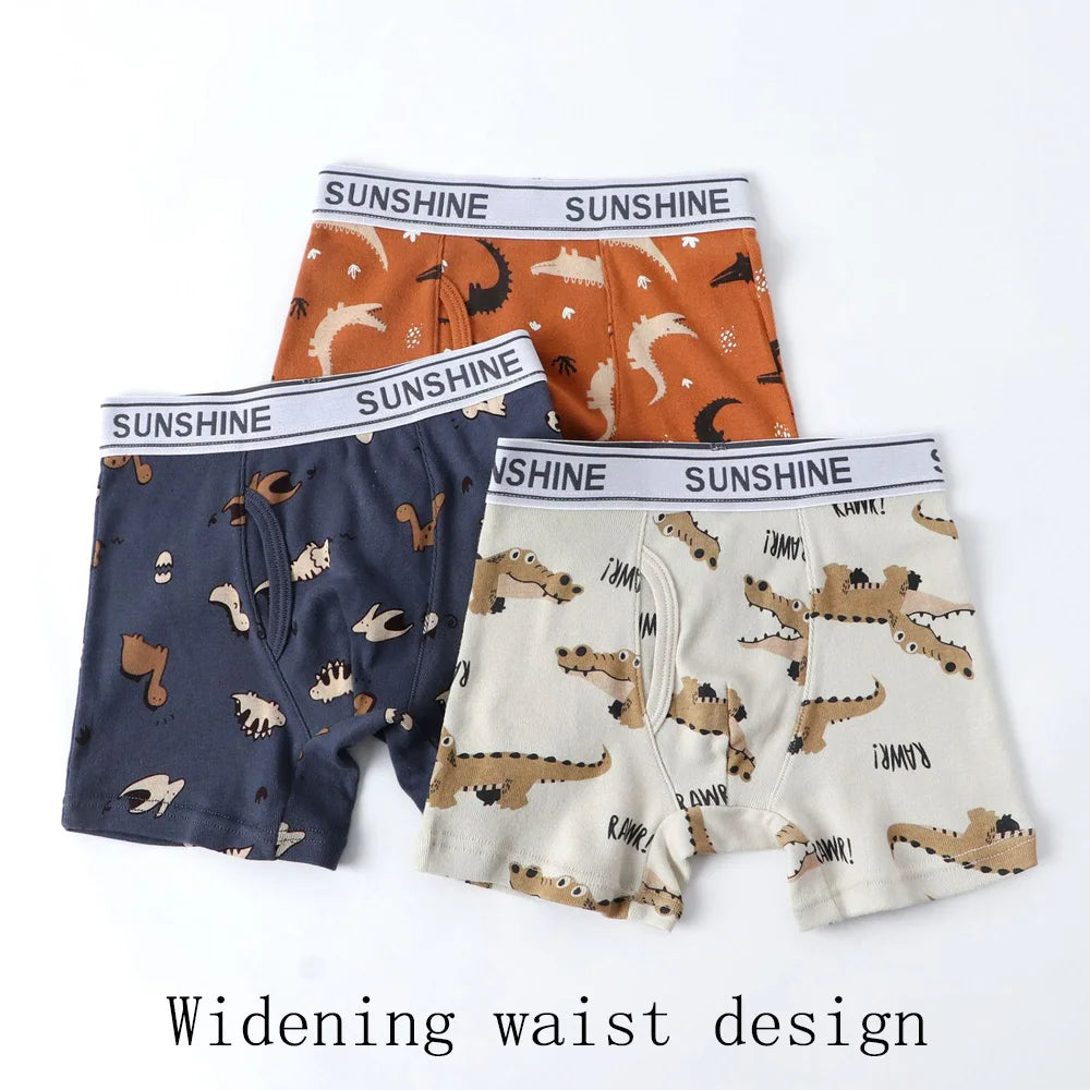 Baby Toddler Boys' Underwear,  100% Cotton Kids Underwear, Little Boys Briefs Soft Dinosaur Boxer Briefs(Pack of 6)