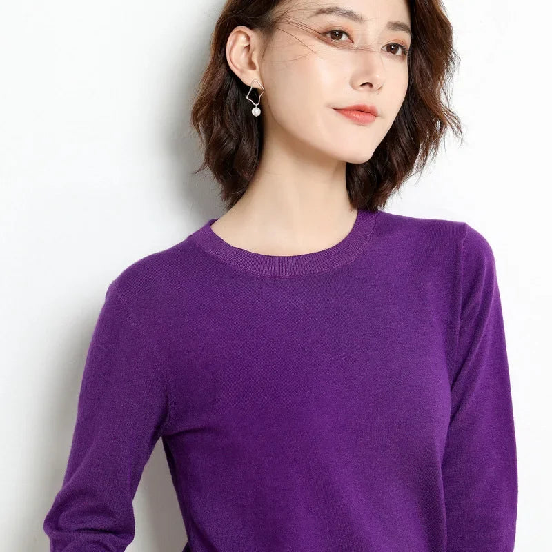 Women Sweater O-neck Autumn Winter Basic Pullover Warm Casual Pulls Jumpers Korean Fashion Spring Knitwear Bottoming Shirt 2025
