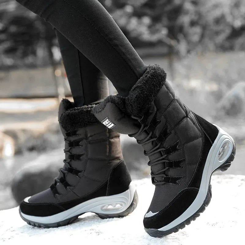 Winter Women High Quality Warm Snow Boots Lace-up Comfortable Ankle Outdoor Waterproof Hiking 2024 Botas De Invierno Para Mujer