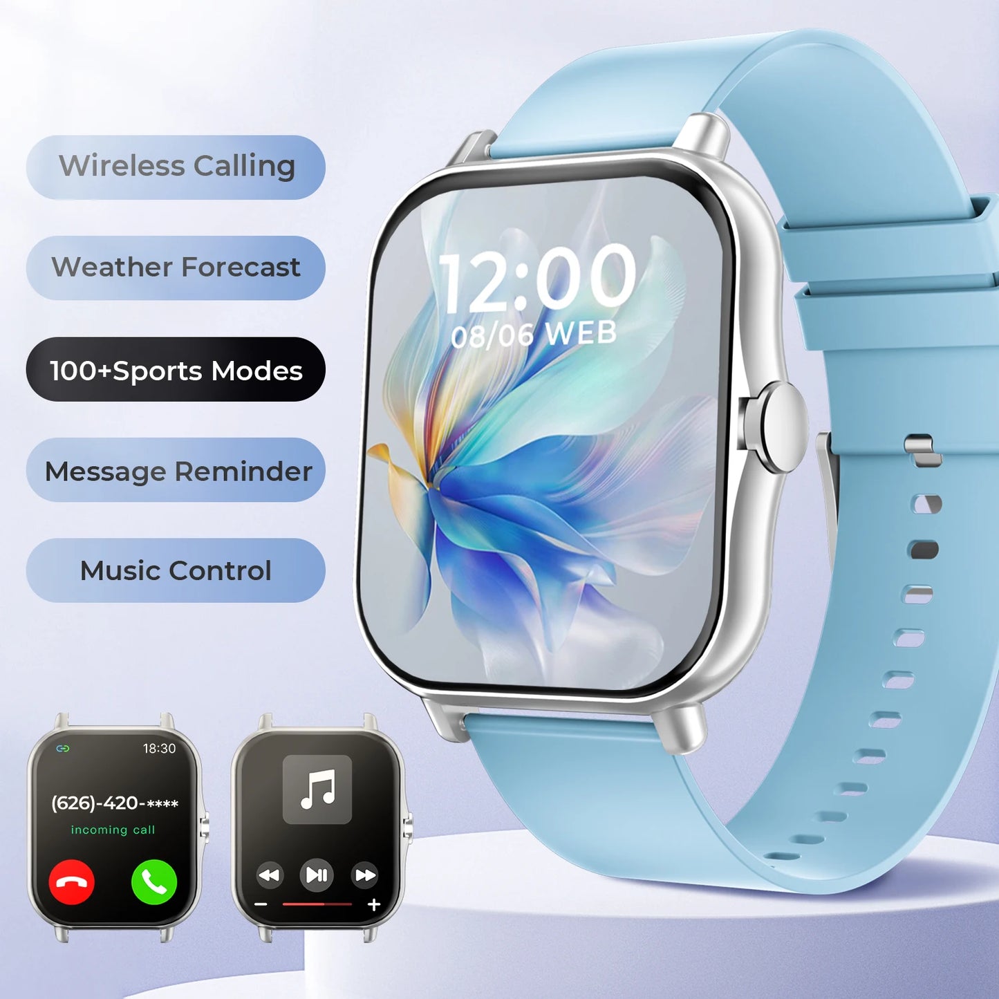 2026 New Smart Watch 1.83 HD Screen Multi-color Watch Strap Bluetooth Call Outdoor Sport Watch For Android/IOS Men Women