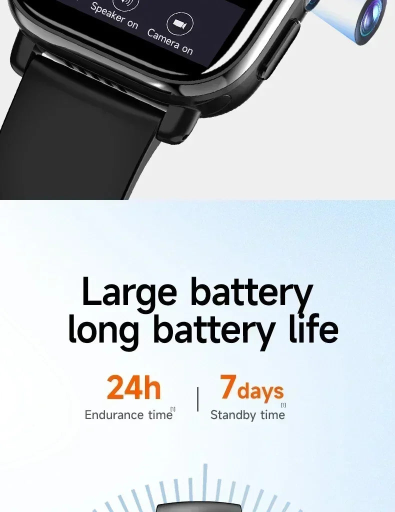 New Smart Watch with Full Touch HD Display, Built-in GPS & WiFi, Support SIM Card, Life Waterproof