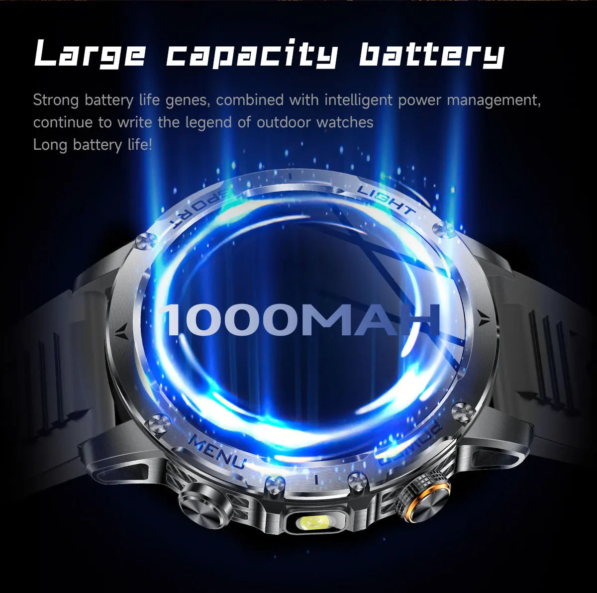 New Smart Watch For Men 1000Mah Battery Fitness Tracking Sport Waterproof Clock Smart Bracelet Men Military High-end custom dial