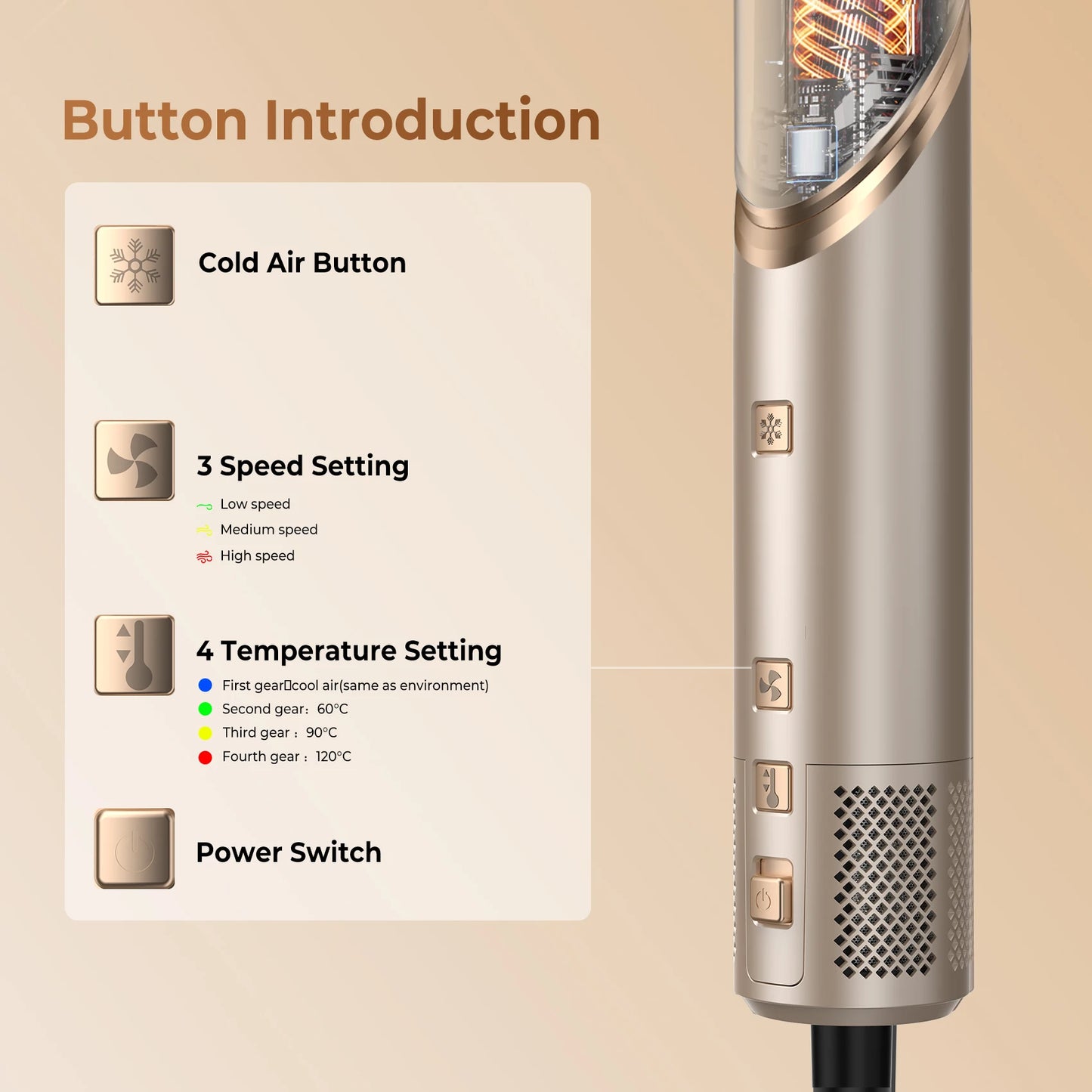 Hair Dryer 8 in 1 Hair Styler Tools Complete Set Salon Brushless Motor 110000rpm Professional Blower Dryerr With Comb