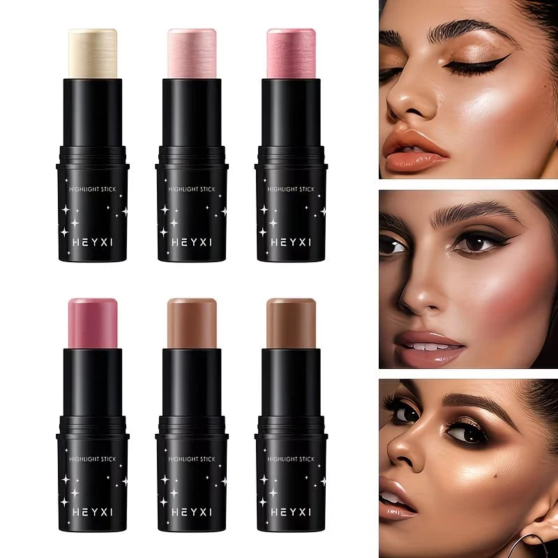 High gloss grooming stick, waterproof and sweat resistant, available in multiple colors, natural three-dimensional makeup look