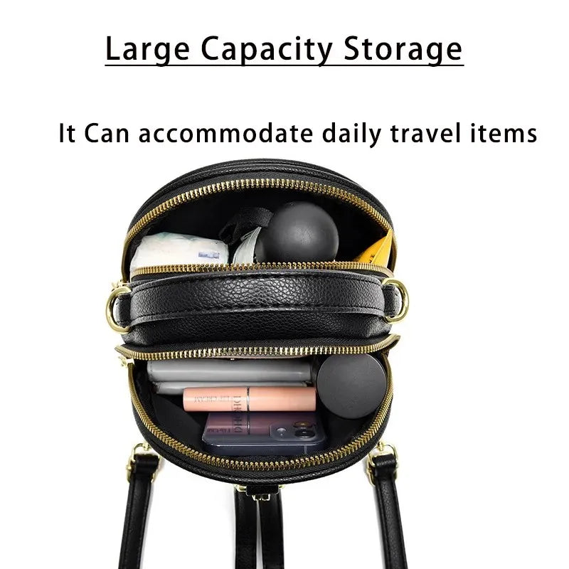 Women's Small Backpack, Light and Multifunctional, High Quality PU Handbag, One Shoulder Sling Student Handbag, Four Seasons