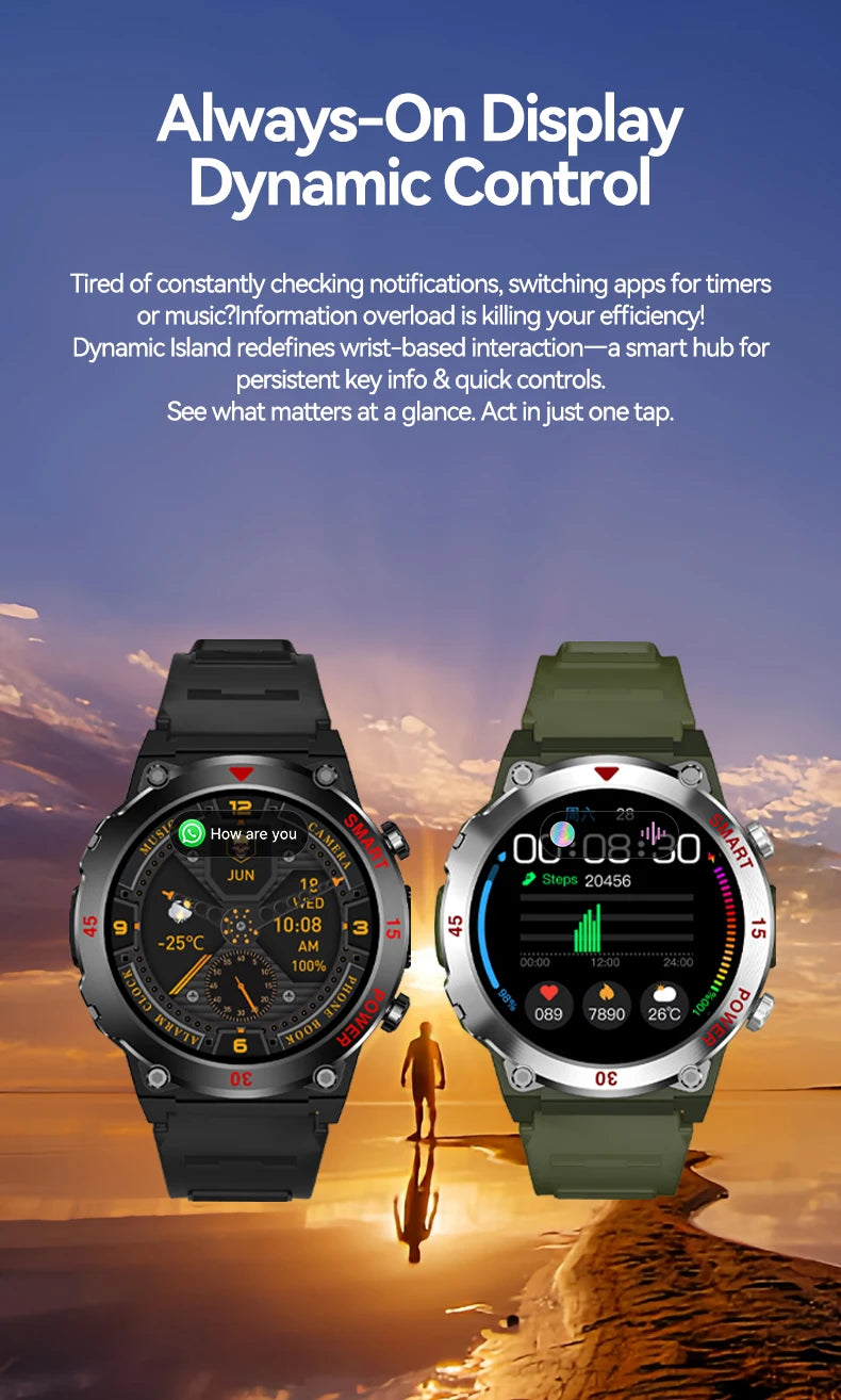 Smart Watch Men Women 1.52" Always-On Display Step Counter Magnetic Charging Bluetooth Call Fitness Tracker Multisport Modes