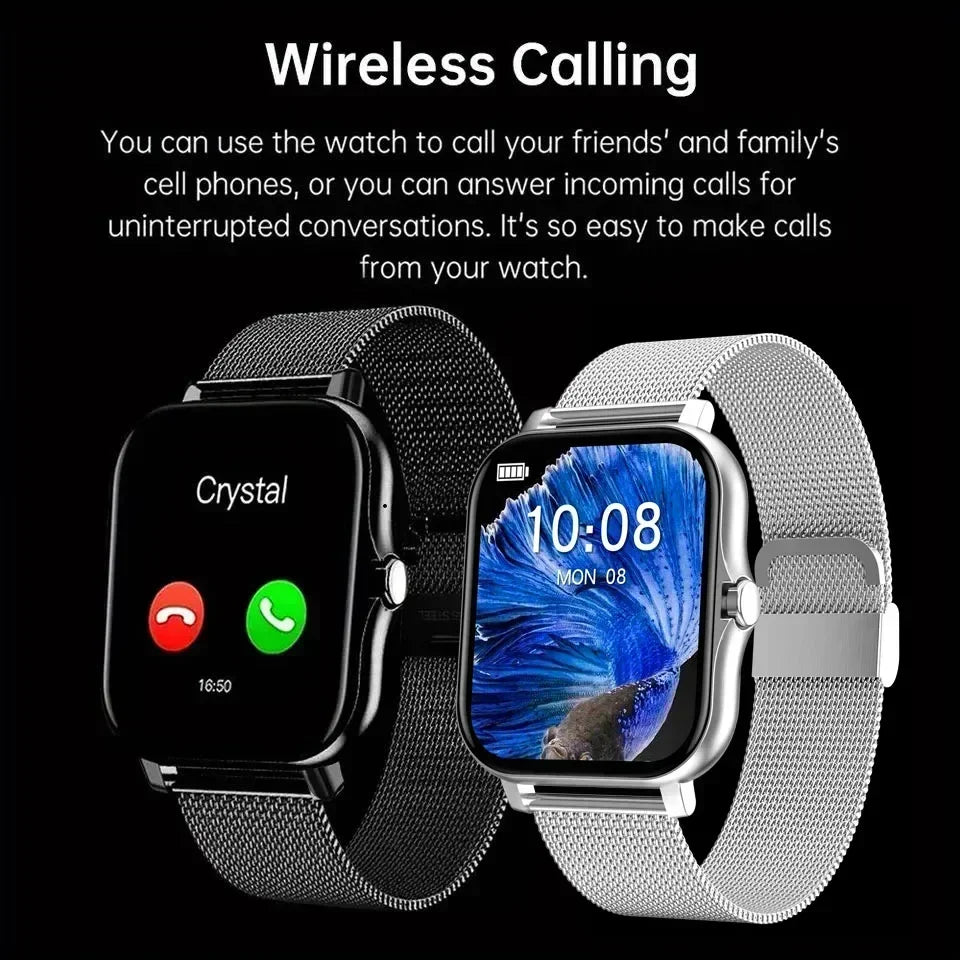 Smart Watch Android Phone 1.47'' Inch Color Screen Bluetooth Call Blood Oxygen/Pressure Monitoring Smart Watch Women Men