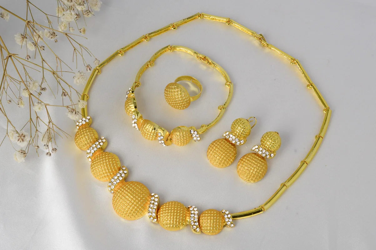 ZEADear Jewelry Sets Egg Shape Bridal Wedding Earrings Necklace Bracelet Ring Gold Plated Anniversary Jewellery Wholesale Gift