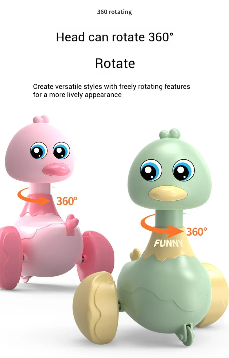 Baby Toy Cartoon Swing Duck Toy Press Vehicles Glide Animal Inertia Pull Back Cars Early Educational crawling Toy Toddlers Gifts