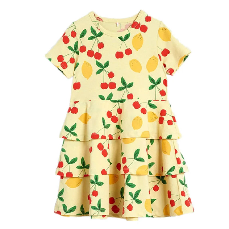 Camiseta de manga corta con estampado de fresas, pantalones cortos, vestido bonito para bebés y niñas pequeñas, producto nuevo 2021SS