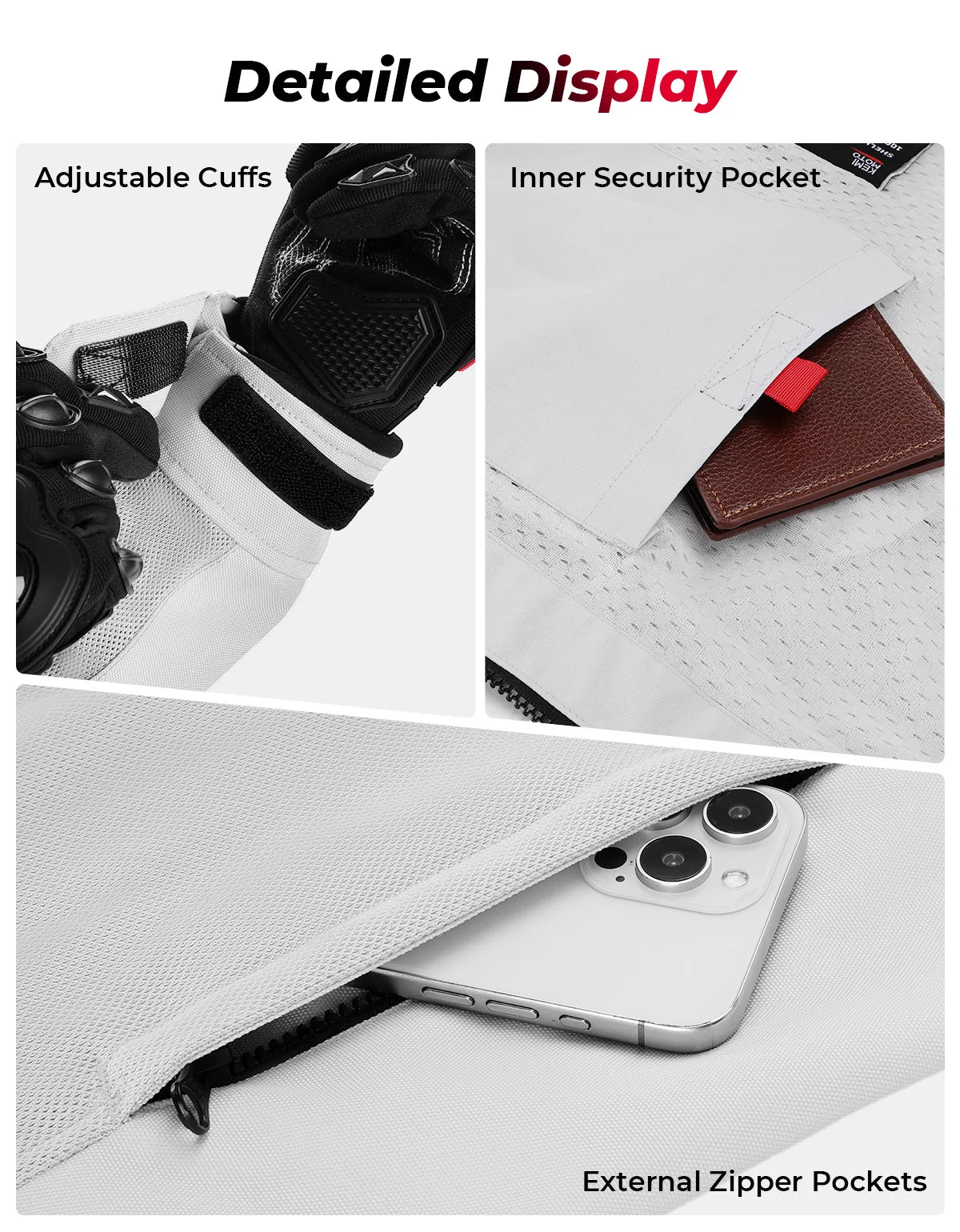 Motorcycle Riding Jacket for Men with CE Armored Protective Gear Cycling Biker Jacket Summer Breathable Soft Lining