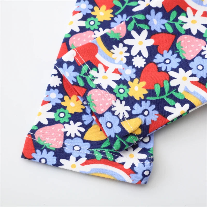 Jumping Meters New Arrival Kids Leggings Pants For Autumn Spring Full Length Toddler Trousers Floral Cute Children's Skinny Pant