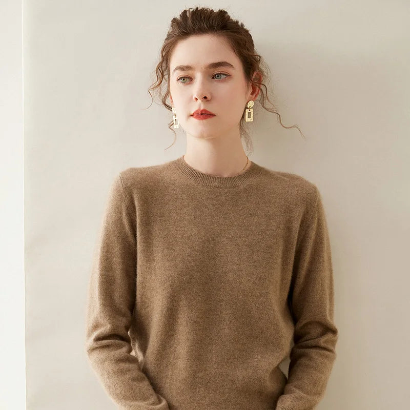 WinvyNee Cashmere Women Sweater Long Sleeve O neck Merino Wool Jumper Solid Knitwear Casual Pullover Tops Jumper Autumn A1054001