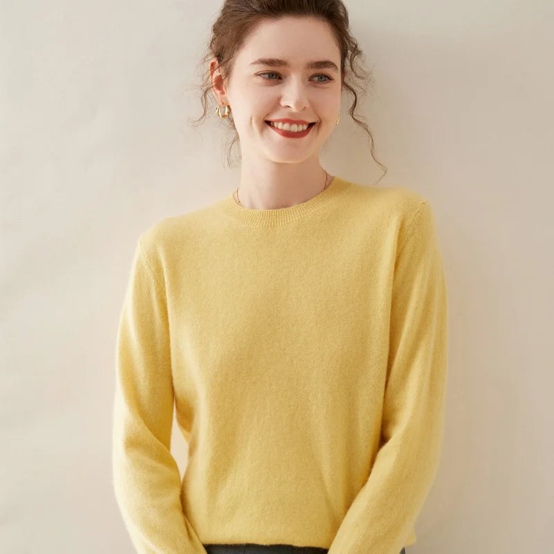 WinvyNee Cashmere Women Sweater Long Sleeve O neck Merino Wool Jumper Solid Knitwear Casual Pullover Tops Jumper Autumn A1054001