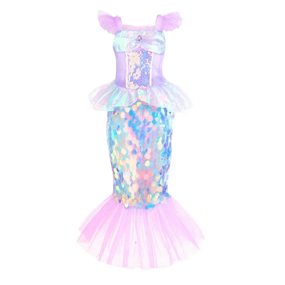 Disfraz Mermaid Christmas dressfor Girl Dress Ariel Costumes Children's Sequined Fishtail Party Clothes Deguisement Fille