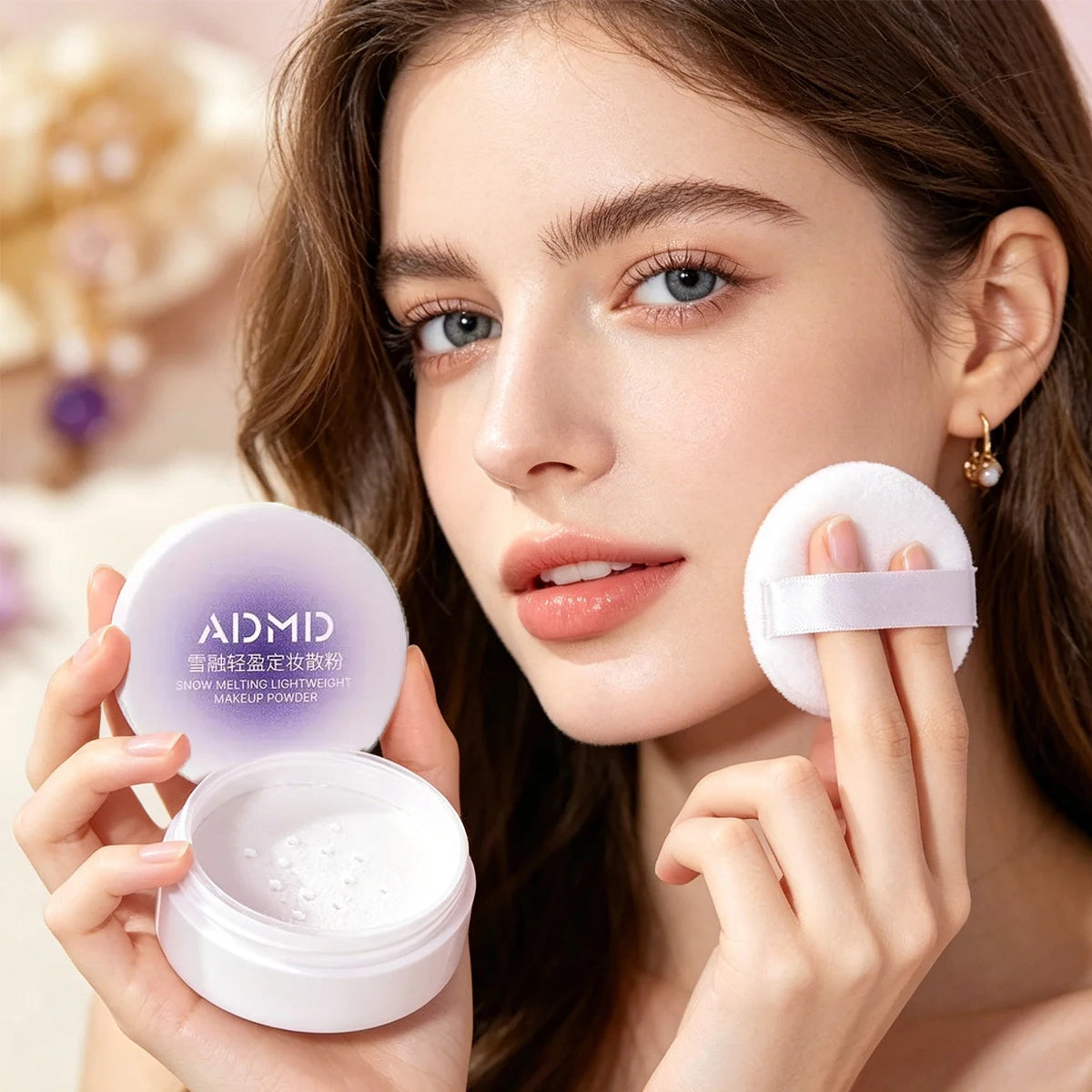 Lightweight Setting Powder, Waterproof and Sweat Resistant, Long-Lasting, Refreshing and Oil Controlling, Natural Makeup Effect