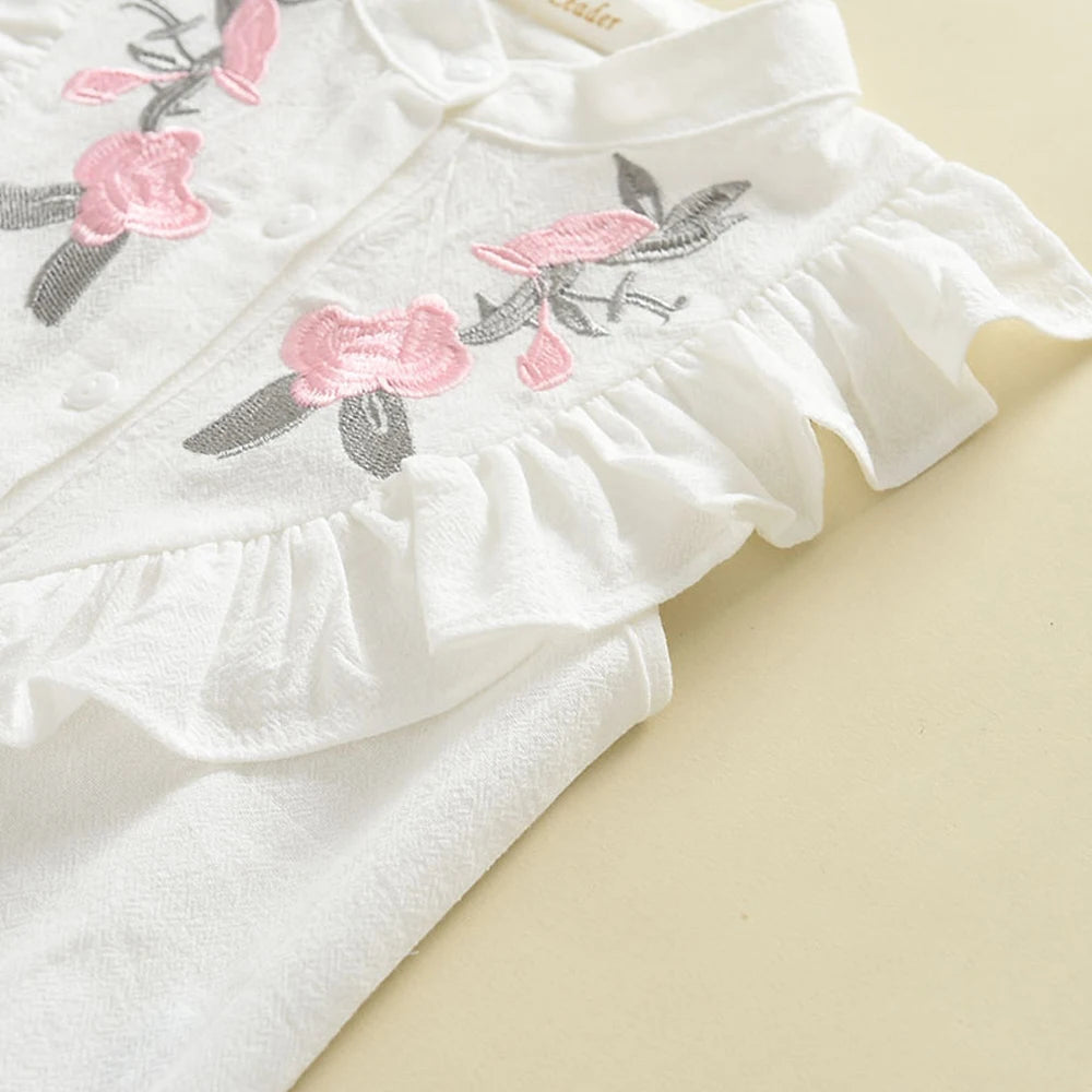 Bear Leader Girls' Clothing Set 2025 Summer New Casual Children's Embroidered Sleeveless Shirt+Shorts Set Girls' Baby Clothing