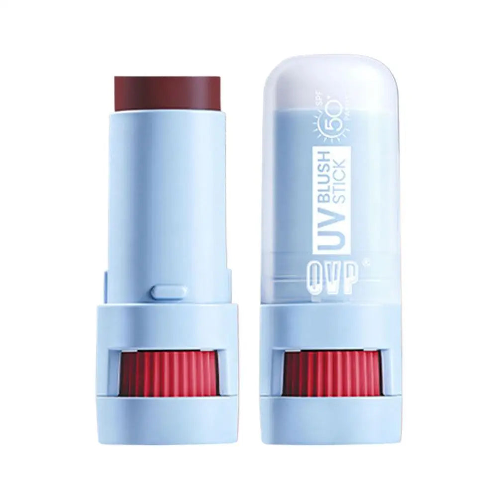Matte Blush Stick with Natural Satin Finish Offers 5 Color Shades Moderate Coverage Long-lasting Nourishing Skin Care Makeup