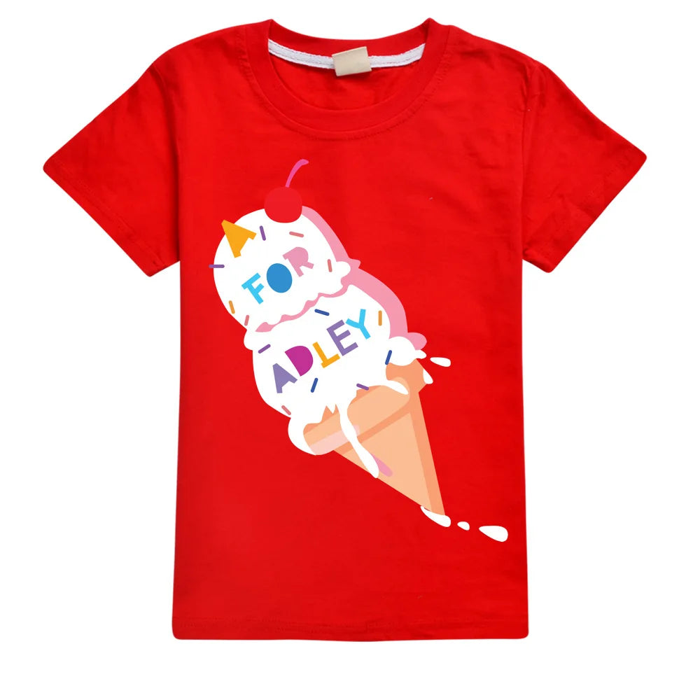 Toddler Girl Clothes Cotton Boys Graphic Top Kids Summer A for Adley T-Shirt Teenages Kawaii Clothing Baby Child Tees