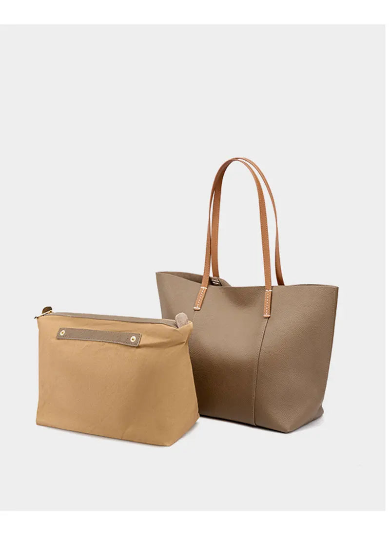 100% Genuine Leather Women's Tote Bags Luxury Designer Large Capacity Women Shoulder Bag Soft Cowhide Female Handbags 2378