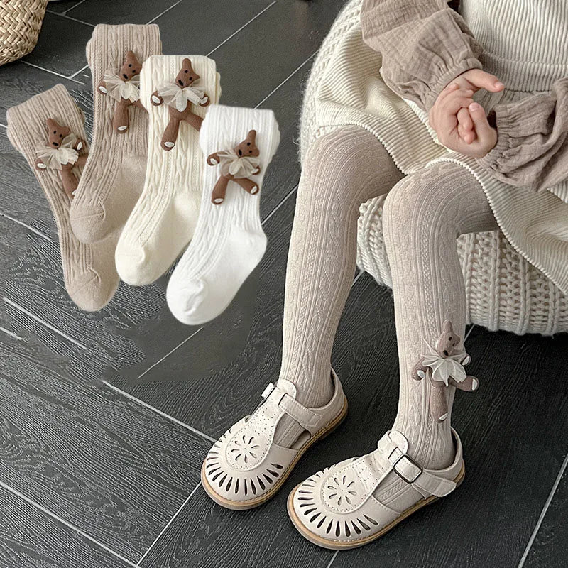 Baby Girl Legging Tights Cotton Cartoon Knitted Leggings Cute Bear Baby Pantyhose Newborn Girls Pantyhose Kids Fishnet Stockings