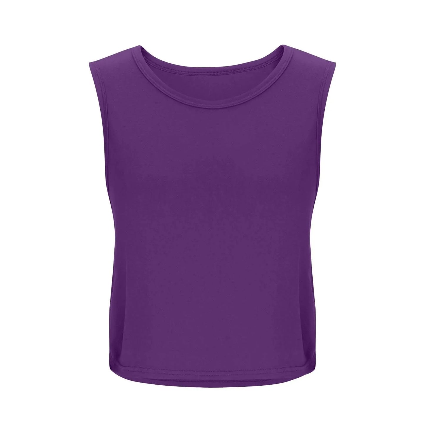 Women Sleeveless Yoga Tops Athletic Vest Breathable Blouse Cover Up Gym Workout Cool T-Shirt Running Short Tank Crop Top