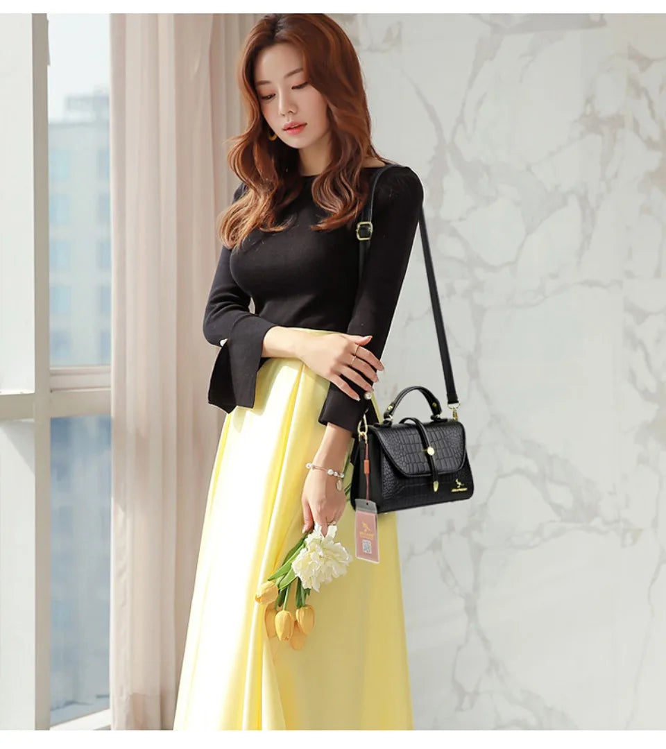 Premium Leather Crossbody Bags for Women Female Shoulder Messenger Bags Luxury Designer Handbags and Purses
