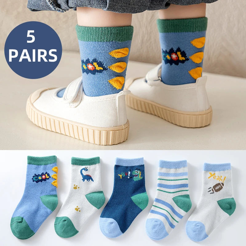 5 pares de calcetines para bebé recién nacido, bonitos calcetines cortos, calcetines deportivos suaves de algodón con dibujos animados para niños y niñas
