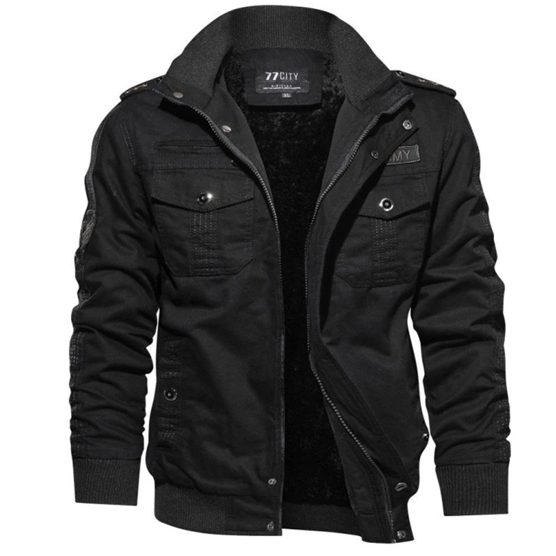 2024 Men's Tactical Jacket Autumn Winter Fleece Tactical Jackets Men Casual Multiple Pockets Windproof Outdoor Workwear Coat