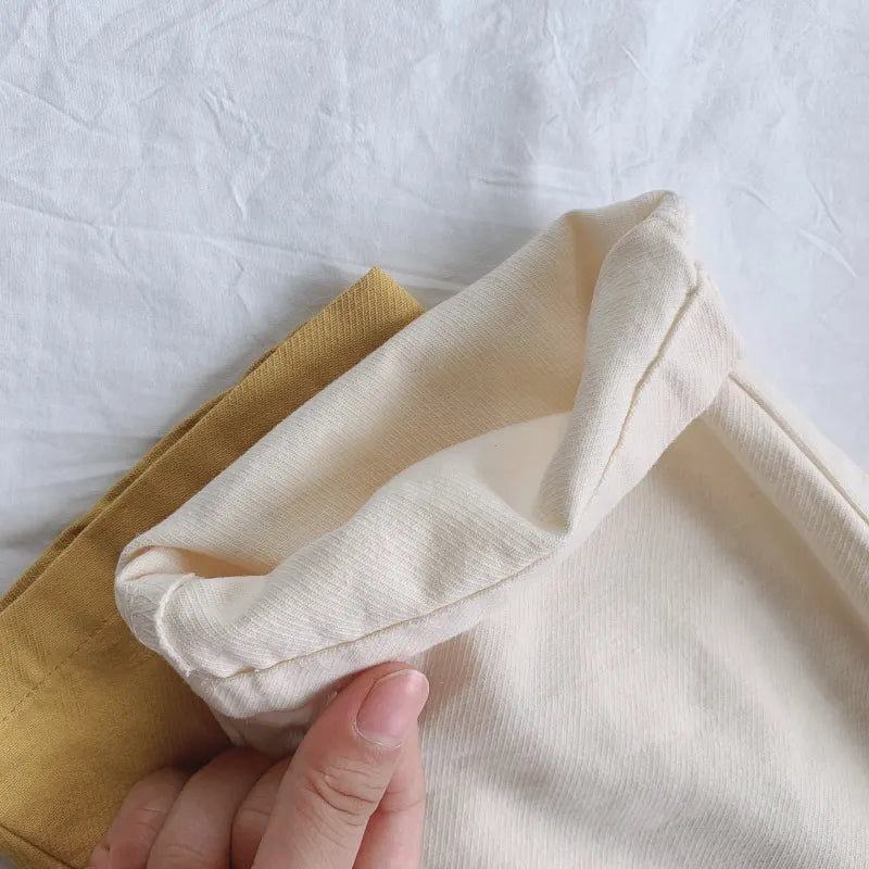 Pantalón con tirantes de algodón para bebé, niña y niño, pantalón de cintura media, ropa informal de Color sólido con parte inferior para bebé de 12M a 7 años
