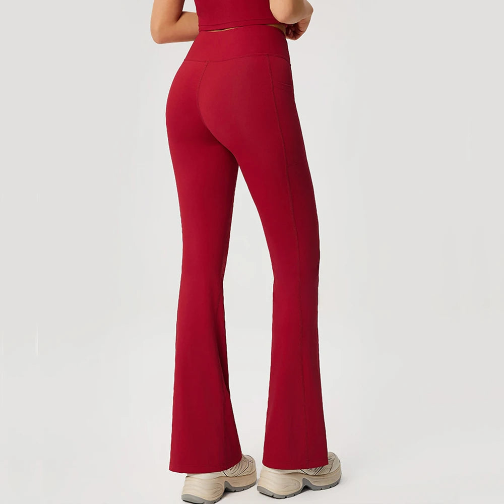 Gym Leggings Women Bell-bottoms Yoga Pants High Waist Booty Lifting Leggings Pants Women Sports Clothing Fitness Wide-leg pants