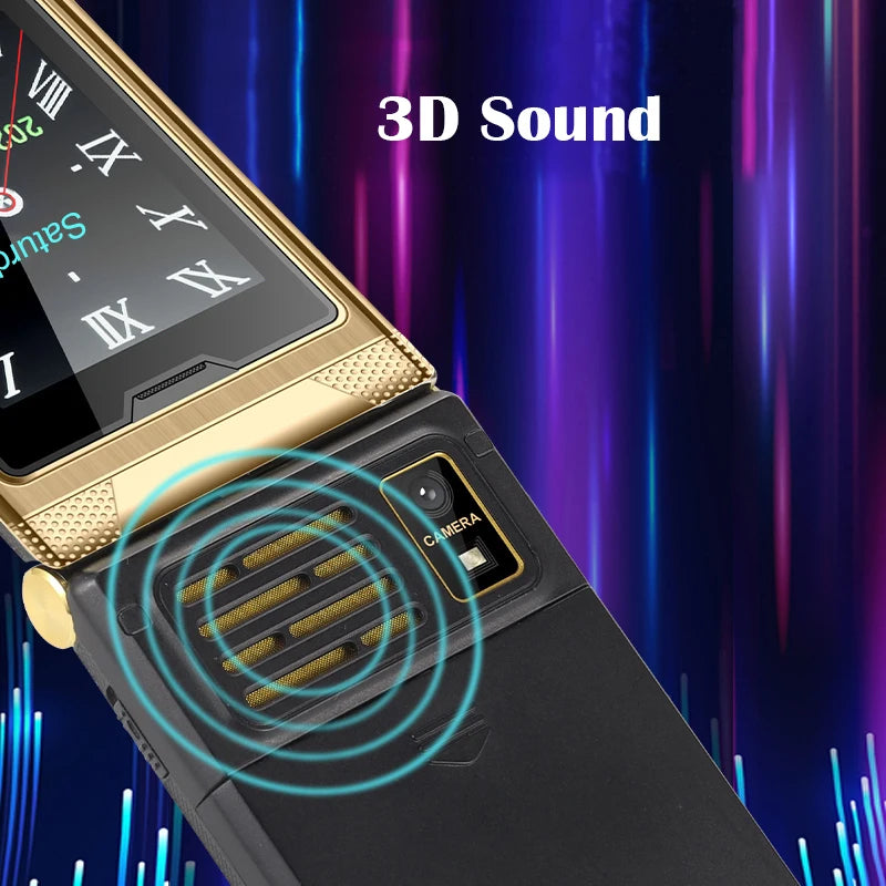 Happyhere F7 flip cell phones 2.8" screen  unlocked celular speed dial SOS FM radio senior Push-button cheap mobile phone