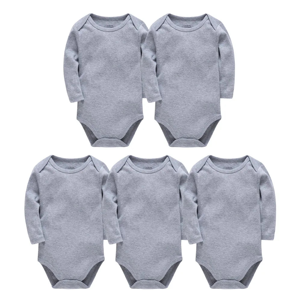 Kavkas ropa para bebé (niño o niña) de 0 a 24 meses, 3/5 Uds. Por lote, Body 100% de algodón para recién nacido, mono de manga larga para las cuatro estaciones
