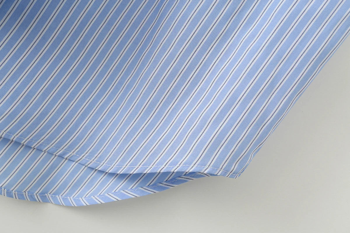 2026 New Women's Shirts Summer Fashion Striped Blouse Elegant Scarf Collar Office Women's Blouse Street Chic Young Tops