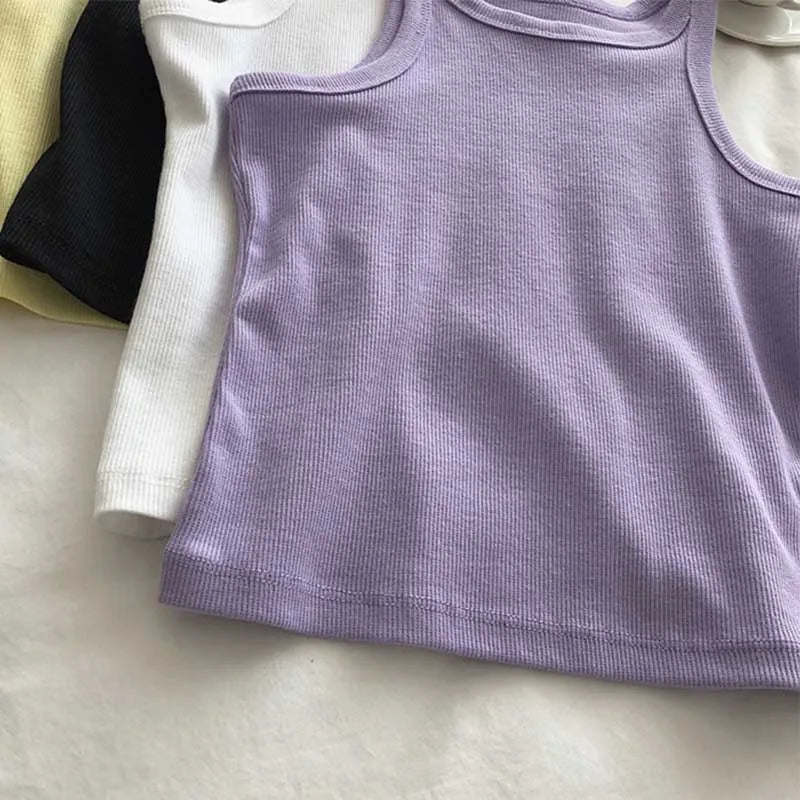 2025 Women Tank Tops Sexy Cropped Top Female Women Summer Camisole Camis Black White Sport Clothes For Women